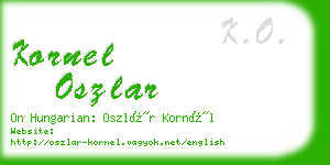 kornel oszlar business card